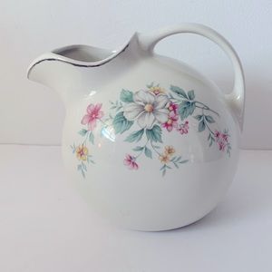 Hall’s Vintage Springtime Pattern Made In USA Ball Pitcher Jug With Ice Lip